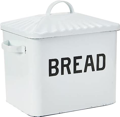 creative co op enameled metal bread box|creative co-op bread box.